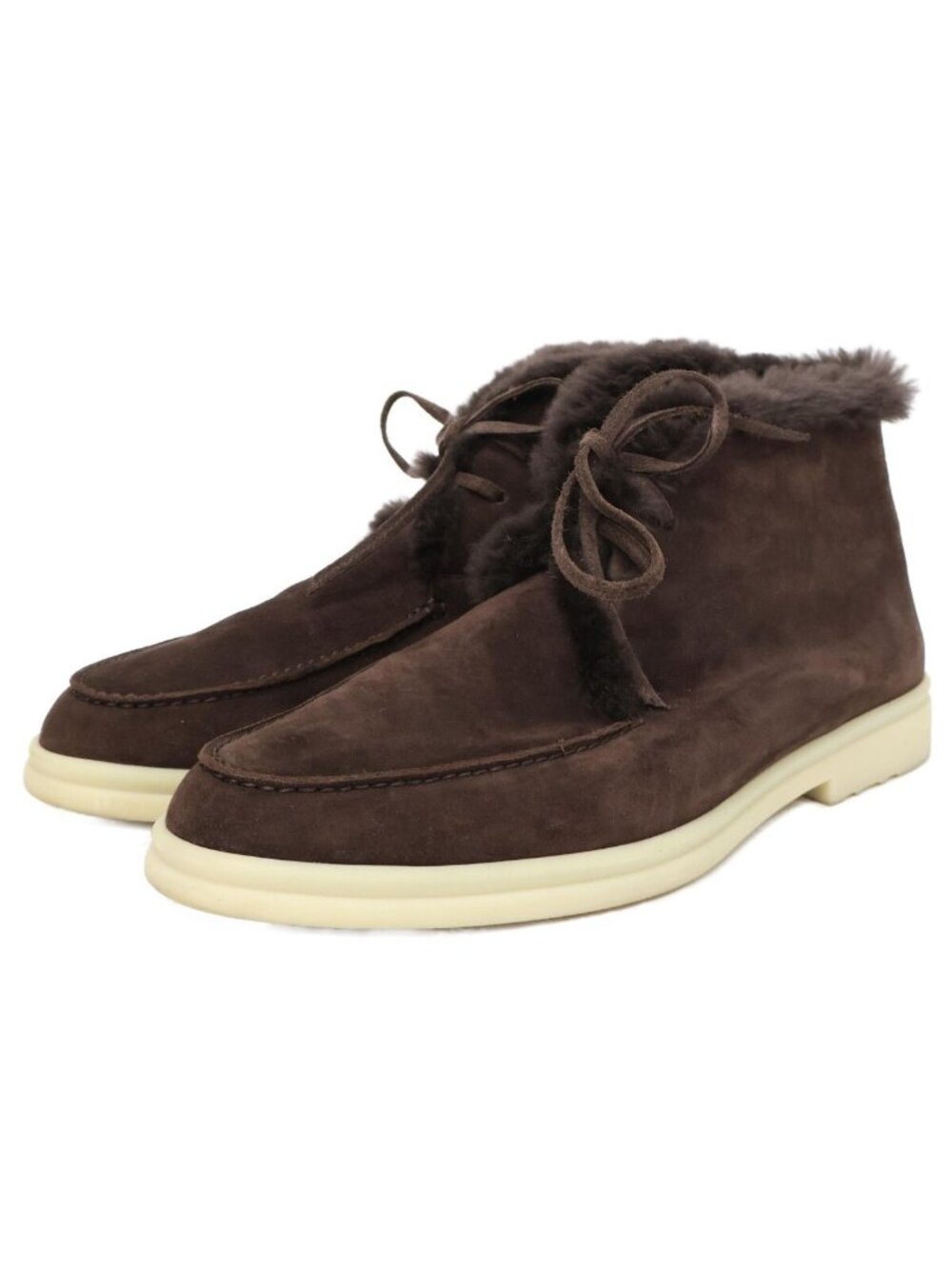 Loro Piana Shearling Leather Fleece Chukka Boots